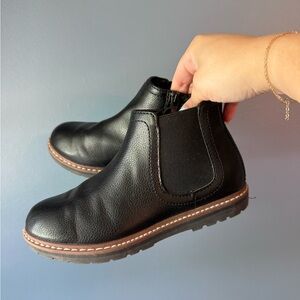 Cat & Jack Faux‎ Black Leather Ankle Boots
